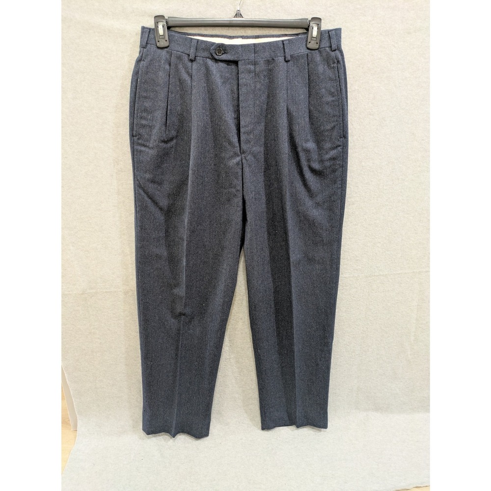 Austin‎ Reed Pants Men's Size 33 Medium Dark Gray Pure Wool Dress Pant Vintage
